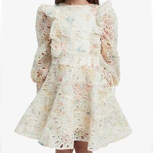 Bardot junior blue and white long sleeve dress size 7